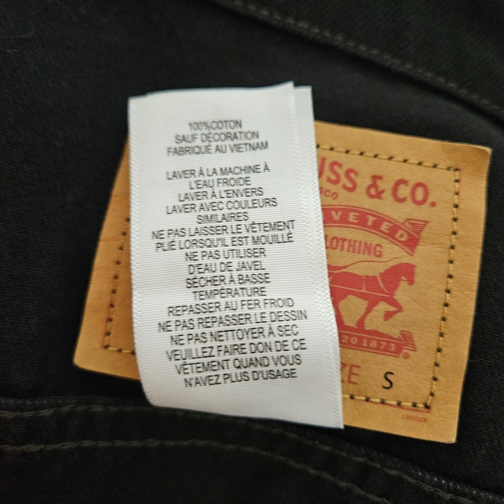 Levi Kids Denim Jacket Small 8/10 Patches Good Jeans Day Job Give Earth A Chance - Picture 15 of 15